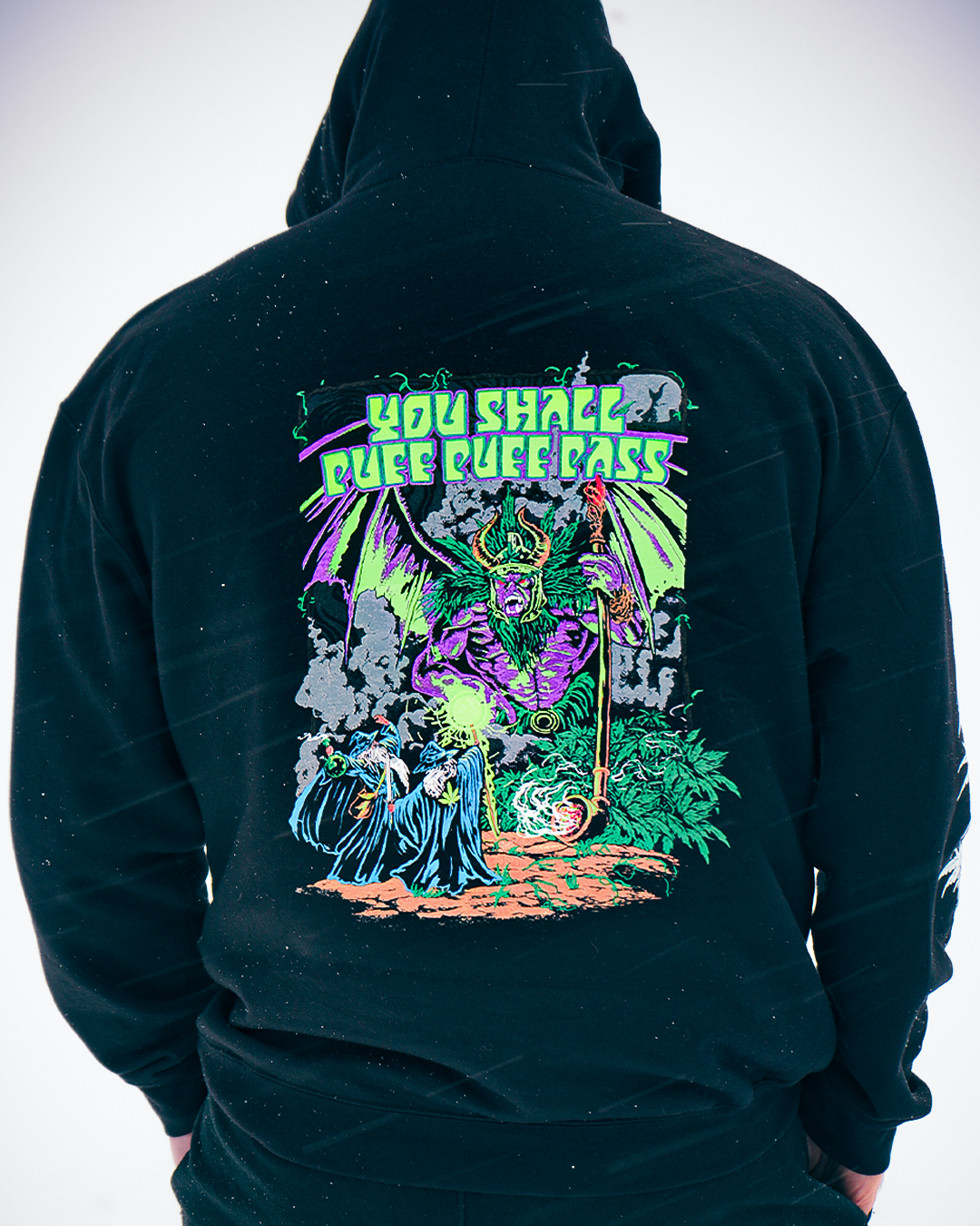 Puff Puff Pass Black Light Hooded Warm-Shirt